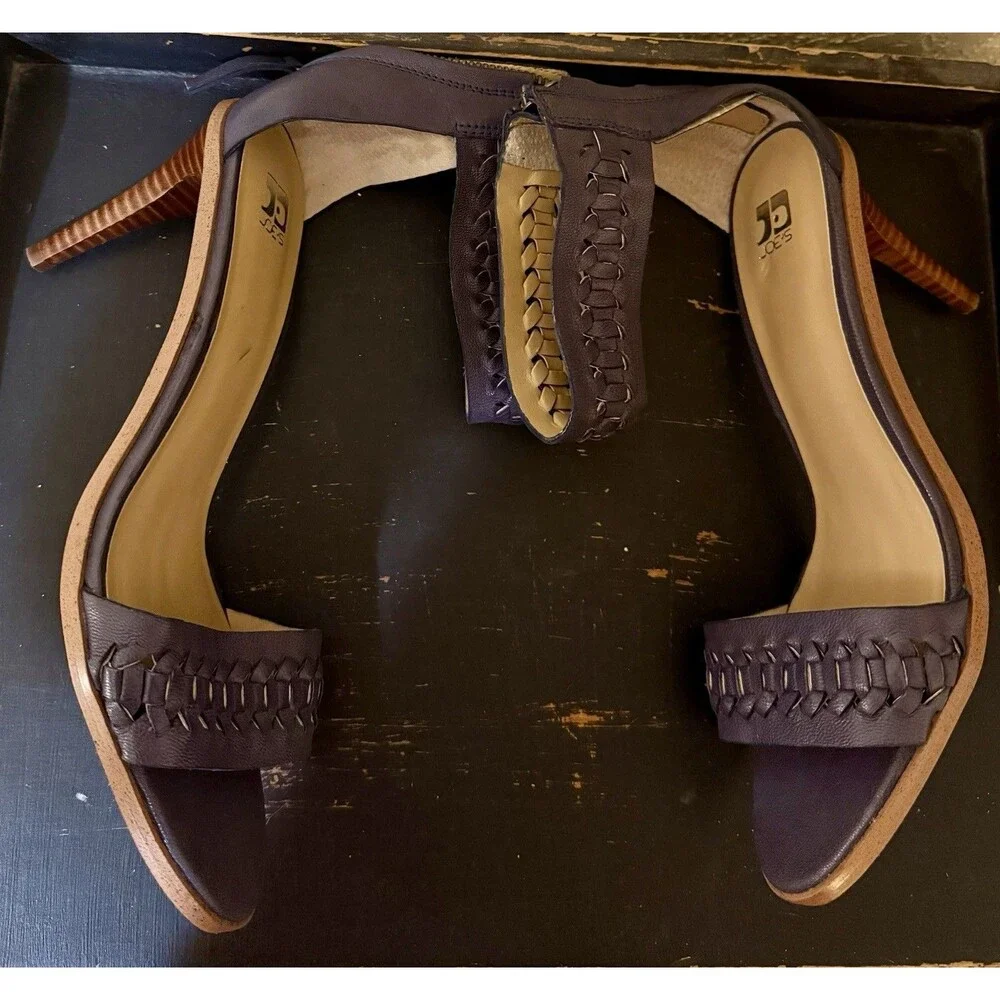 Joe's Jeans 8.5 Navy Blue Ankle Strap High Heels Sandals Pax Wow Euc